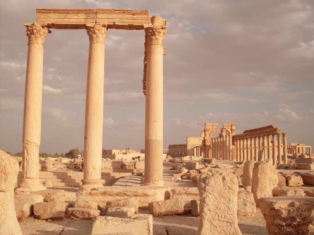 Destroyed structures ancient roman in Syria